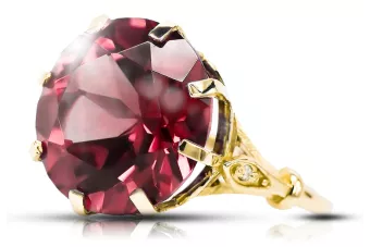  Rubín 14k žluté zlato Vintage craft vrc073y